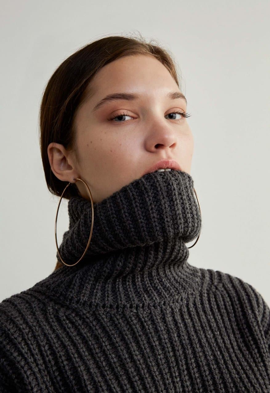 Aquarius Crop Strickpullover Grau - Matterhorn Studio