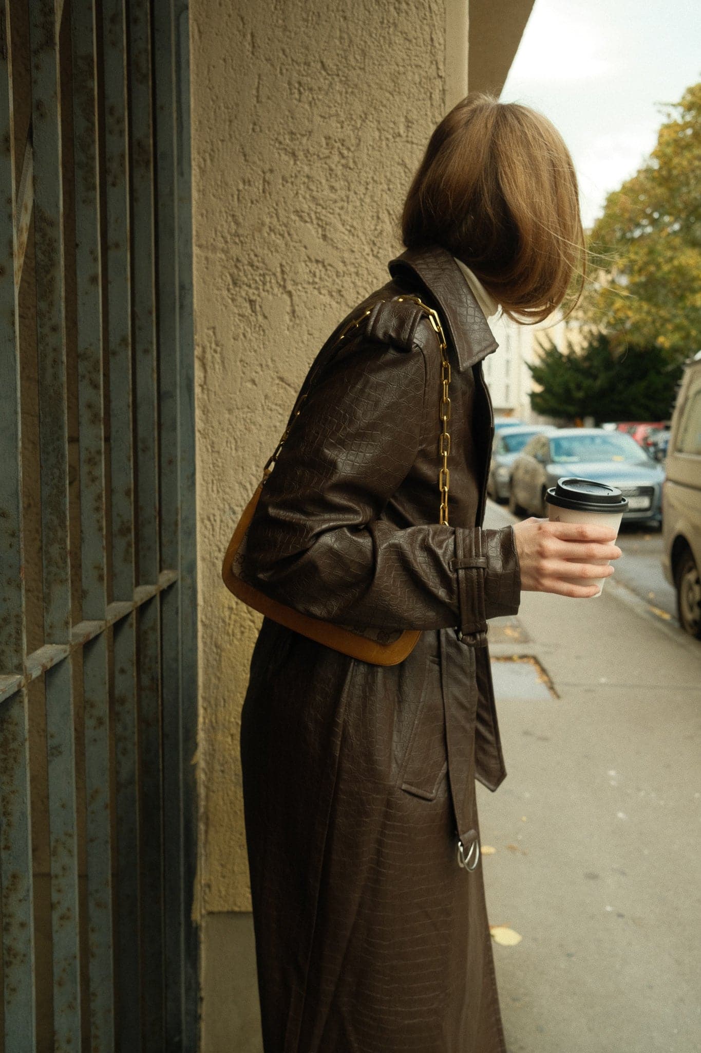 Slånger Trenchcoat aus Kunstleder - Matterhorn Studio