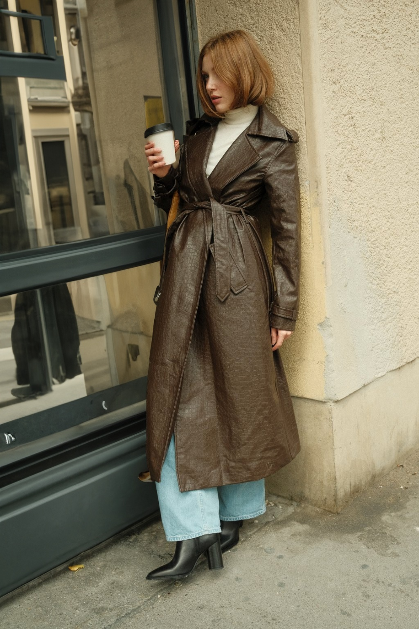 Slånger Trenchcoat aus Kunstleder - Matterhorn Studio