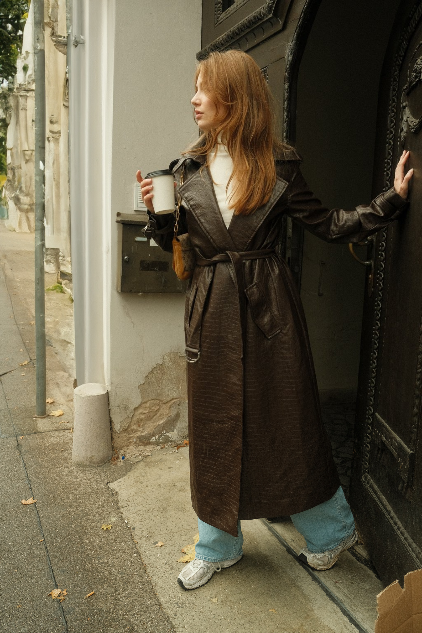 Slånger Trenchcoat aus Kunstleder - Matterhorn Studio